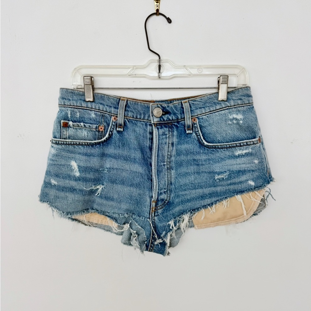 rag & bone Distressed Blue Denim Shorts